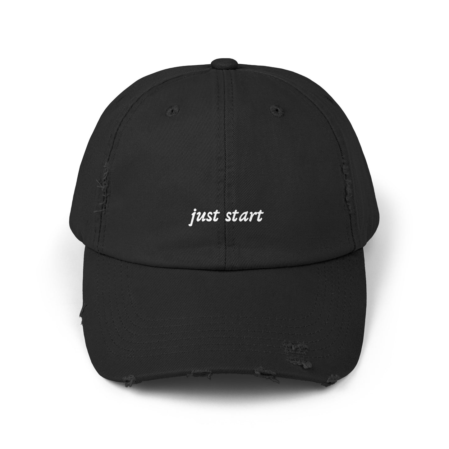 Manifestor "Just Start" Unisex Distressed Hat Baseball Cap