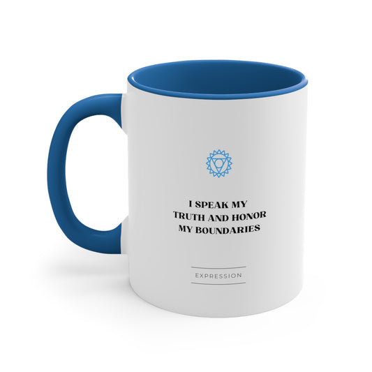 Throat Chakra Color Affirmation Coffee + Tea Mug