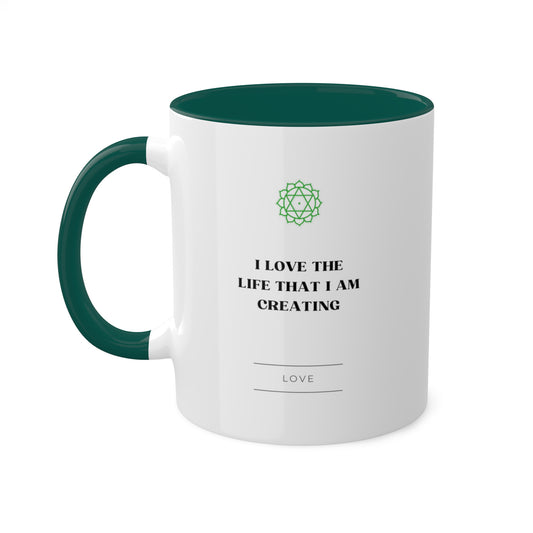 Heart Chakra Color Affirmation Coffee + Tea Mug